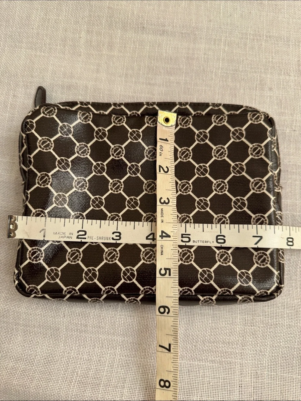 Vintage Henri Bendel Striped /Monogram and Clear Travel Cosmetic Bags - Set of 3